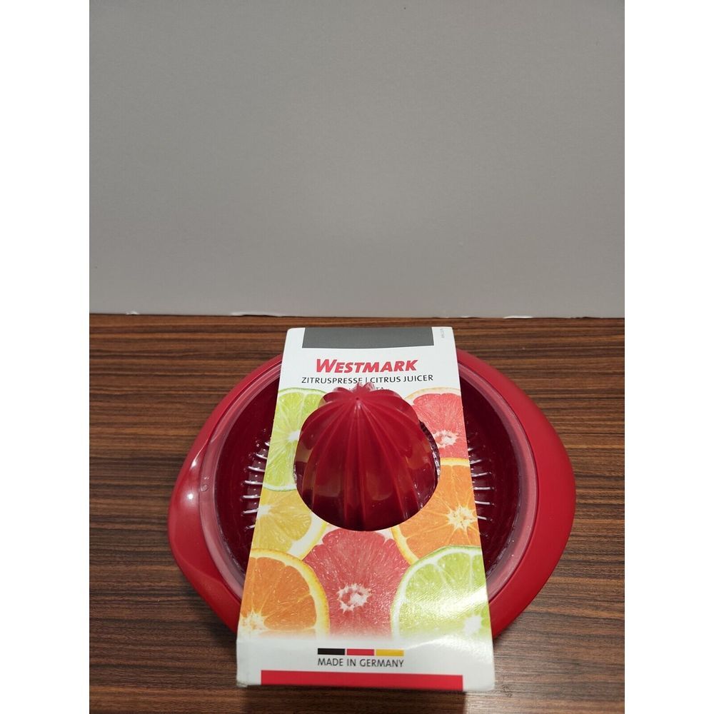 New Red Westmark Germany‎ Manual Citrus Press Juicer with Strainer